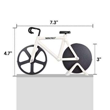 Ninonly Bicycle Pizza Cutter,Non-stick Bike Pizza Slicer, Dual Stainless Steel Cutting Wheels best for Pizza Lovers,Holiday Vacation Funny White Elephant Gifts Exchange Kitchen Gadget Cool Men's Gift
