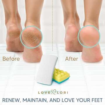Pumice Stone for Feet - Exfoliating 2 in 1 Scrubber