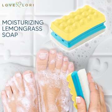 Pumice Stone for Feet - Exfoliating 2 in 1 Scrubber