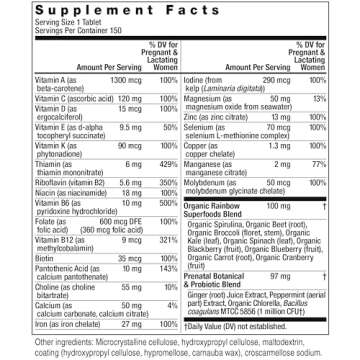 Rainbow Light Prenatal One High Potency Daily Multivitamin with Folate, Ginger and Probiotics; Suppo...