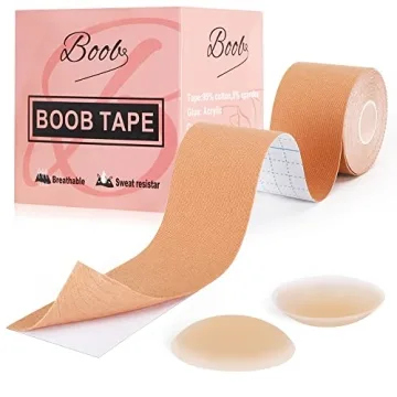 Menpol Boob Tape, Boobytape for Breast Lift, Bob Tape for Large Breasts Skin-FriendlyvWaterproof Bre...
