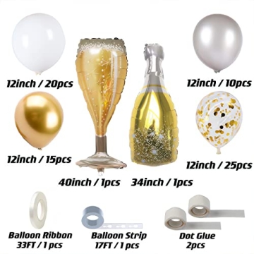 Champagne Bottle Balloon Kit for Celebrations and Events
