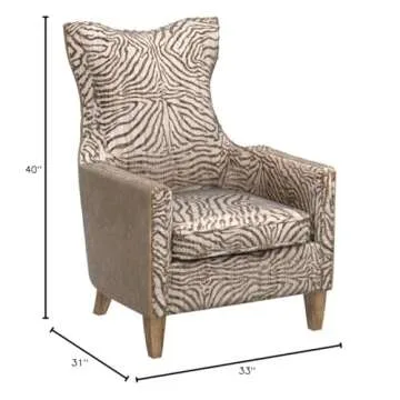 Stylish Beige Jungle Print Zebra Arm Chair for Home