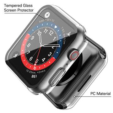 Misxi Hard Case & Glass Protector for Apple Watch 45mm