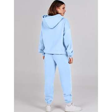 ANRABESS Womens 2 Piece Outfits Lounge Hoodie Oversized Sweatshirt Jogger Sweatpants Y2K Tracksuit Sweatsuit Set Fall Clothes Sky Blue Medium