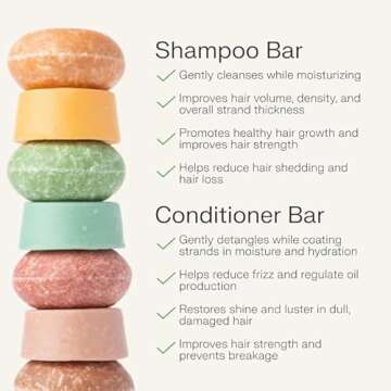 The Earthling Co. Shampoo & Conditioner Bar Set - Promote Hair Growth, Strengthen & Volumize All Typ...