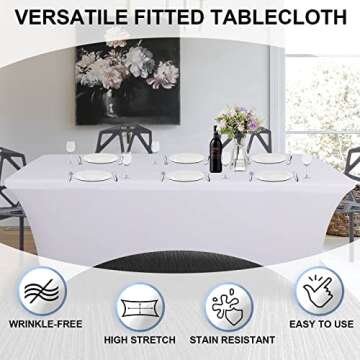 OutdoorLines Fitted Tablecloth for 6 Foot Tables