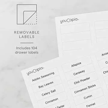 YouCopia SpiceStack Adjustable Spice Rack 24-Bottle Organizer for Cabinet or Pantry Storage, Granite