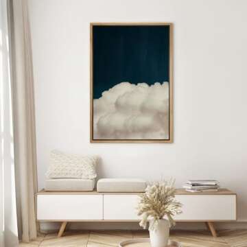 SIGNWIN Framed Canvas Wall Art Pink Cloud on Sky Canvas Prints Home Artwork Decoration for Living Ro...