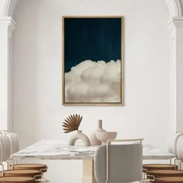 SIGNWIN Framed Canvas Wall Art Pink Cloud on Sky Canvas Prints Home Artwork Decoration for Living Room,Bedroom - 16"x24" Natural