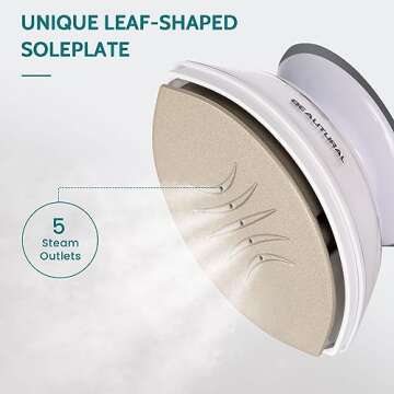 BEAUTURAL Mini Travel Steam Iron for Clothes with Dual Voltage, Non-Stick Soleplate, Anti-Slip Handle, Ideal for Sewing, Quilting and Handcraft