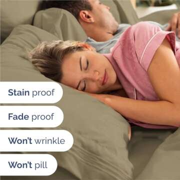 King Size 4 Piece Sheet Set - Comfy Breathable & Cooling Bed Sheets Set - Hotel Luxury Bedding for Women, Men, Kids & Teens - Deep Pockets, Easy Secure Fit, Soft and Wrinkle Free - Oeko-Tex - Khaki