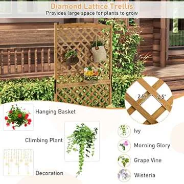 Giantex Raised Bed Planter with Diamond Trellis Design