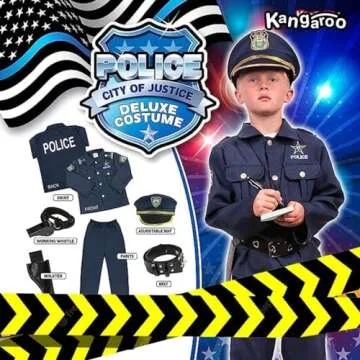 Police Costume Kids, Cop Costume, Kids Costume, Play Dressup with Police Hat, Shirt, Pants, Belt, Holster & Whistle, Kids Police Officer Costume Girl, Police Uniform, Police Officer Costume for Boys