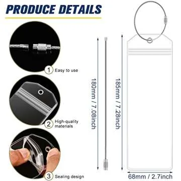 ZANEDY Cruise Luggage Tags Holder Zip Seal with Steel Loops (8 Pack)