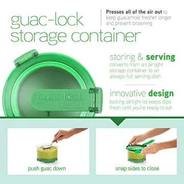 Casabella Guac-Lock Container, Green/White, Model Number: 53362