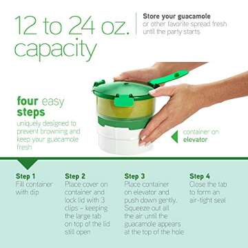 Casabella Guac-Lock Container, Green/White, Model Number: 53362