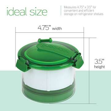 Casabella Guac-Lock Container, Green/White, Model Number: 53362