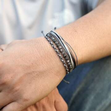 Handmade Natural Stone Beaded Healing Bracelet for Men