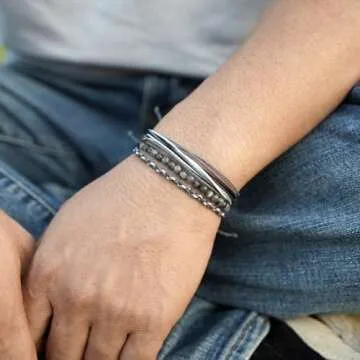 Handmade Natural Stone Beaded Healing Bracelet for Men