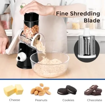 X Home Rotary Cheese Grater with 3 Drum Blades