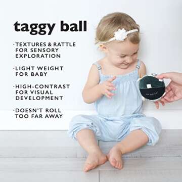 Wee Gallery Taggy Ball - Eco-Friendly Sensory Toy for Babies