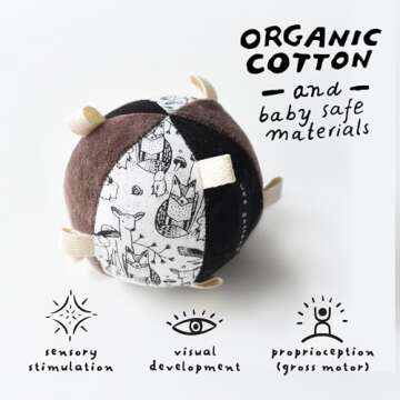 Wee Gallery Taggy Ball - Eco-Friendly Sensory Toy for Babies