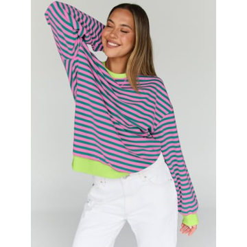 Shop Trendy Queen Oversized Striped Sweatshirt for Women