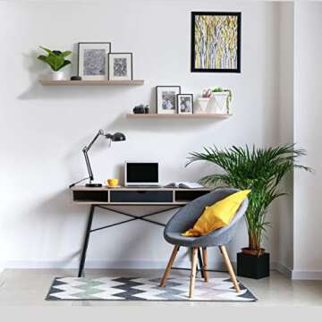 Delta Cycle & Home Wall Mounted Modern Floating Shelves, 2-Pack, Aveiro Oak - 24" Depth, 8" Length, ...