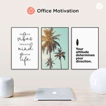 The Mojo Concept Motivational Wall Art For Women, Inspirational Beach Decor, Cubicle Poster For Offi...