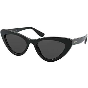 Miu Miu Women's Round Fashion Sunglasses, Black/Grey, One Size
