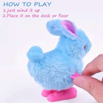 Audaisyly Chick Bunny Wind Up Toys for Kids, 4 PCS Clockwork Novelty Jumping Hopping Toy for Easter Egg Hunt Basket Stocking Party Birthday Gift