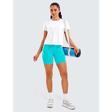 CRZ YOGA Women's ButterLuxe Biker Shorts - Stylish Comfort