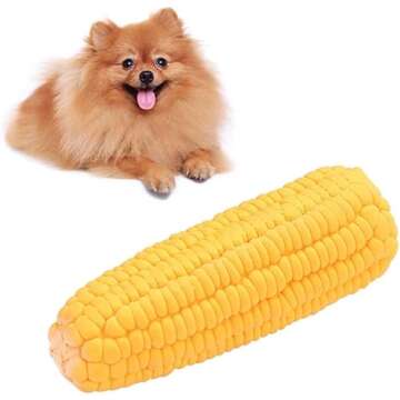 BWESOO Yellow Pet Dog Puppy Latex Corn Shape Squeaky Bite-Resistant Interactive Play Chew Toy Pet Supplies Dog Toy Corn,Dog Squeak Toys