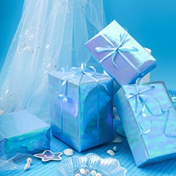 LeZakaa Blue Holographic Iridescent Wrapping Paper Roll