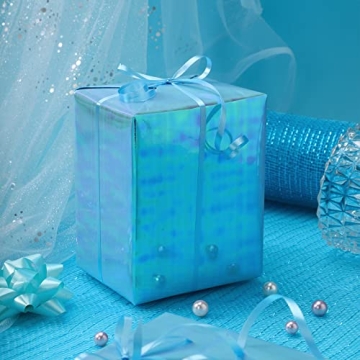 LeZakaa Blue Holographic Iridescent Wrapping Paper Roll