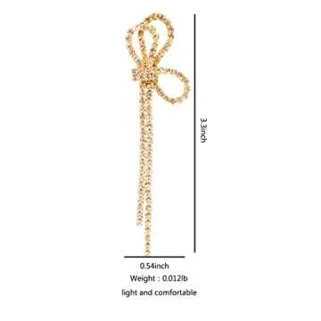 Xioose Rhinestones Earrings for Women silver rhinestone earrings Sparkly Long Linear Dangle Earrings...