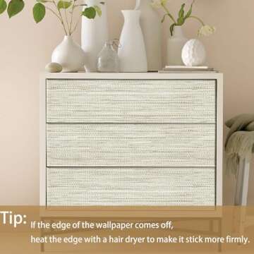 Peel and Stick Grasscloth Contact Paper for Walls