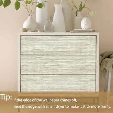 Peel and Stick Grasscloth Contact Paper for Walls