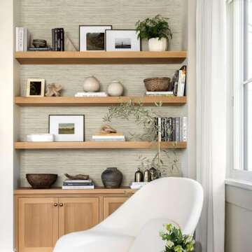 Peel and Stick Grasscloth Contact Paper for Walls