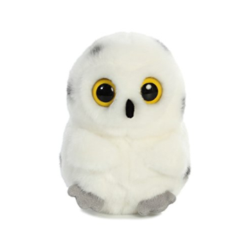 Aurora® Round Rolly Pet™ Hoot Owl™ Stuffed Animal - Adorable Companions - On-The-Go Fun - White 5 Inches