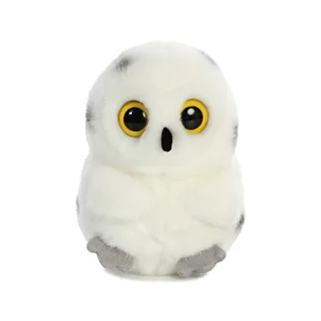 Aurora® Round Rolly Pet™ Hoot Owl™ Stuffed Animal - Adorable Companions - On-The-Go Fun - White 5 Inches