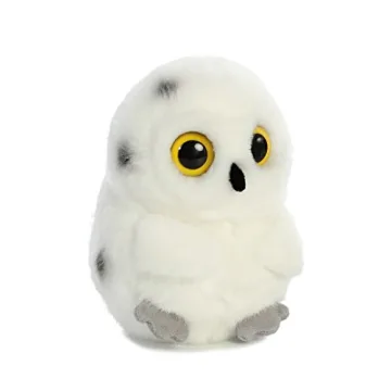 Aurora® Round Rolly Pet™ Hoot Owl™ Stuffed Animal - Adorable Companions - On-The-Go Fun - White 5 Inches