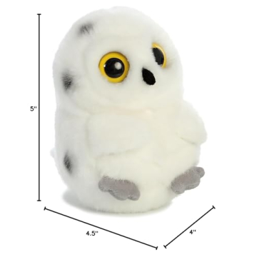 Aurora® Round Rolly Pet™ Hoot Owl™ Stuffed Animal - Adorable Companions - On-The-Go Fun - White 5 Inches