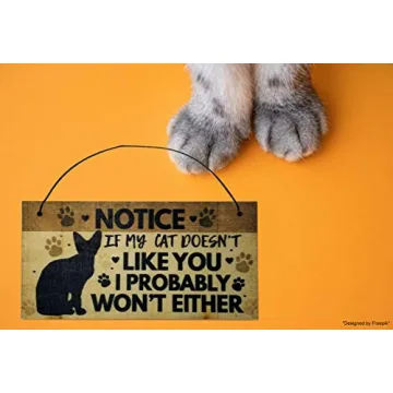 Funny Cat Wall Sign for Pet Lovers and Home Decor