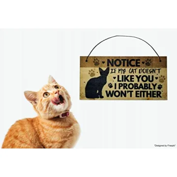 Funny Cat Wall Sign for Pet Lovers and Home Decor