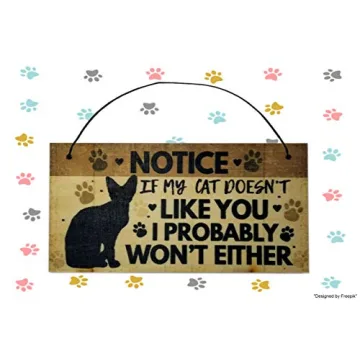 Funny Cat Wall Sign for Pet Lovers and Home Decor