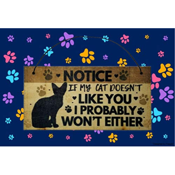 Funny Cat Wall Sign for Pet Lovers and Home Decor