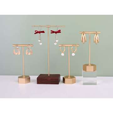 Elegant GemeShou Gold Earring Display Stands - 3pcs