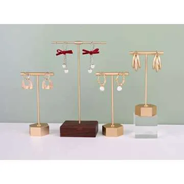 Elegant GemeShou Gold Earring Display Stands - 3pcs